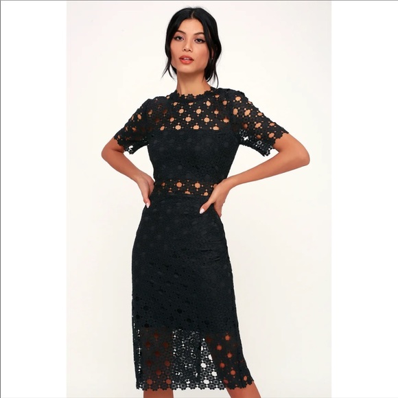 Lulus Dresses & Skirts - Lulu’s Heartfelt Lace Bodycon Midi Dress
